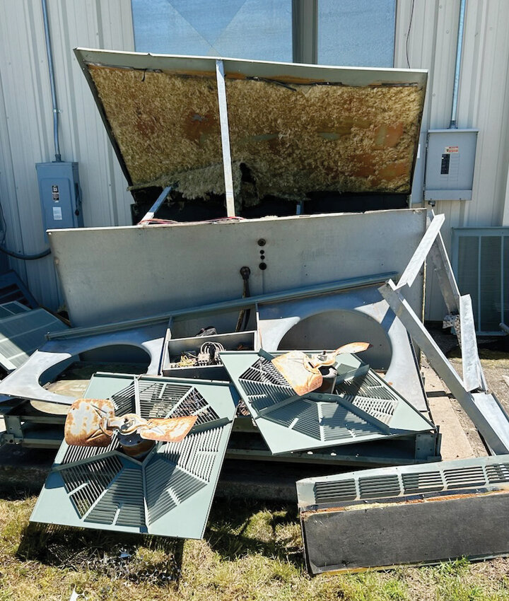 Johnson Road Baptist Church had five air conditioning units destroyed earlier this week with thieves making off with the copper tubing and compressors.