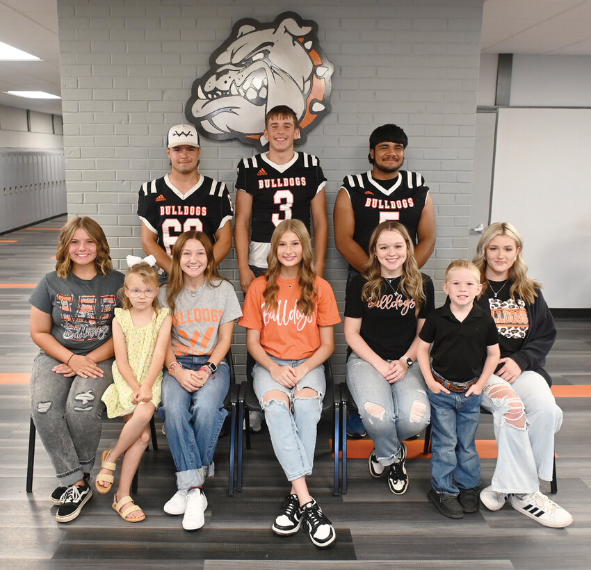 Wayne High School will hold Homecoming Coronation Friday night at 6:30 prior to the Bulldogs’ game against Lexington. Members of the court this year are, from front left, Tory Taylor, flower girl Hadley Osborne, Madilyn Sharp, Addison Keeler, Morgan Cross, crown bearer Eli Copass and Cylie Jones. On the back row, from left, are Duke Moore, Jaxon Dill and Adolfo Vazquez. Not pictured were Kody Kern, Brandon Logston and Julian Vetor.