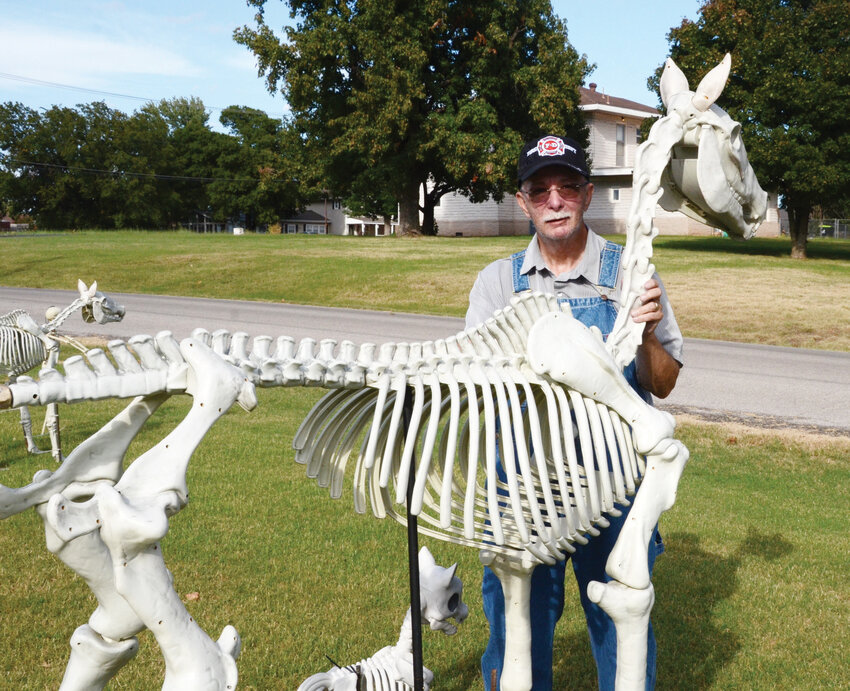 At his residence at 709 N. 8th Avenue in Purcell, Allen Dorman has a collection of around 300 pieces of Halloween decorations. He reports he will continue to decorate up to the holiday. In the process he will be hanging 2,000 lights.