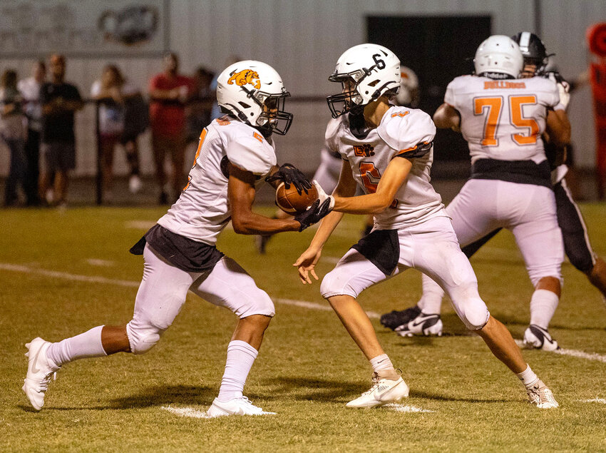 Lexington junior Caydn Krueger (6) rushed for four touchdowns and threw for another to lead Lexington to a 31-7 season-ending victory over Marietta Friday at Floyd West Field.