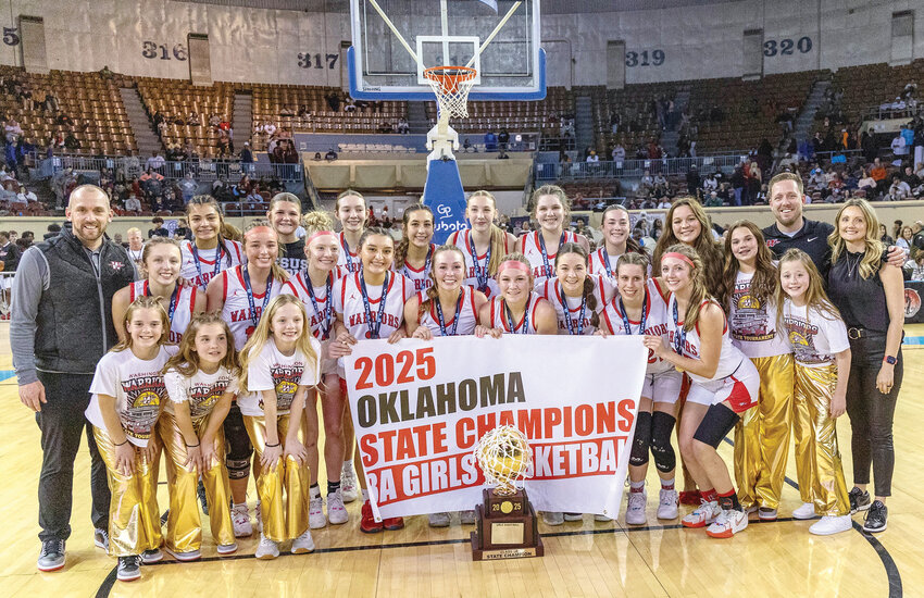 The Washington Warriors girls basketball team claimed the State championship Saturday after defeating Sequoyah-Tahlequah 73-37 in the finals. They beat Roland (47-41) and Alva (64-46) in the first two rounds.