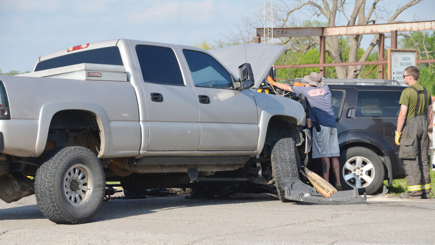 First responders rushed to give medical attention to at least two people injured in a grinding two-vehicle accident at Main and Center in Lexington just before 5 p.m. Wednesday, April 16. One person was transported by Wadley’s EMS to an area hospital and one victim was airlifted by Mediflight to OU Medical Center for treatment.