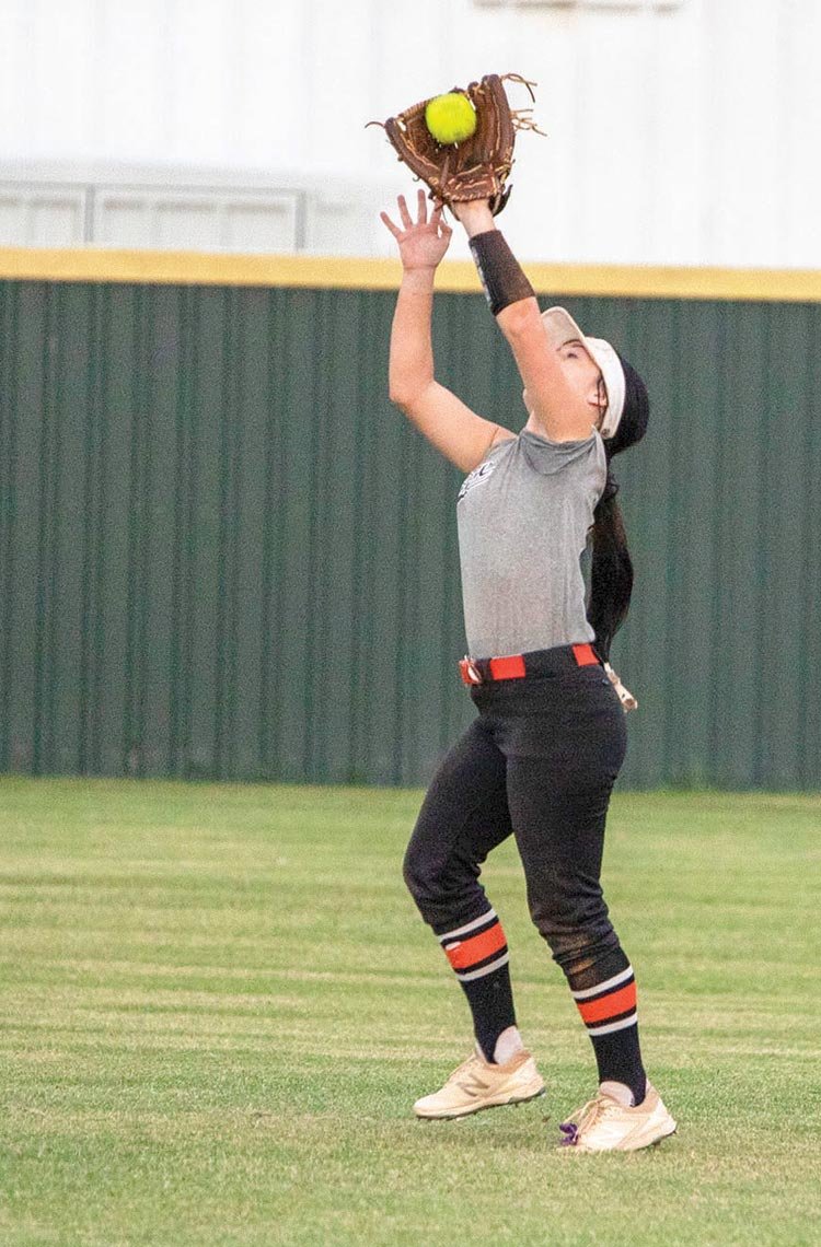 A pop-up to outfield, caught by Kamryn Moss, was the final out in a 2-0 Duncan shutout for the Wayne Lady Bulldogs on Monday.
