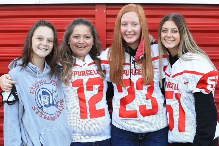 Purcell’s football trainers are, from left, Kylee Bennett, Alex Venegas, Leslie Thompson and Haylie Dempsey.