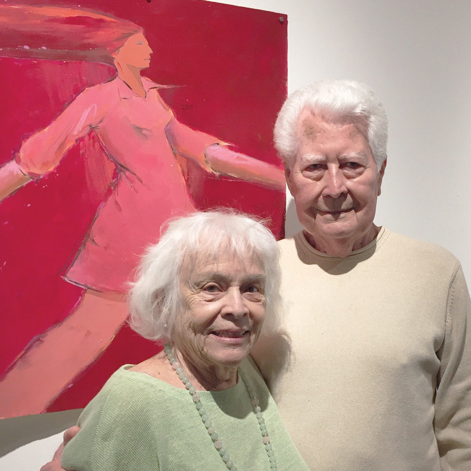 Bert Seabourn and his wife, Bonnie, enjoying works of art.