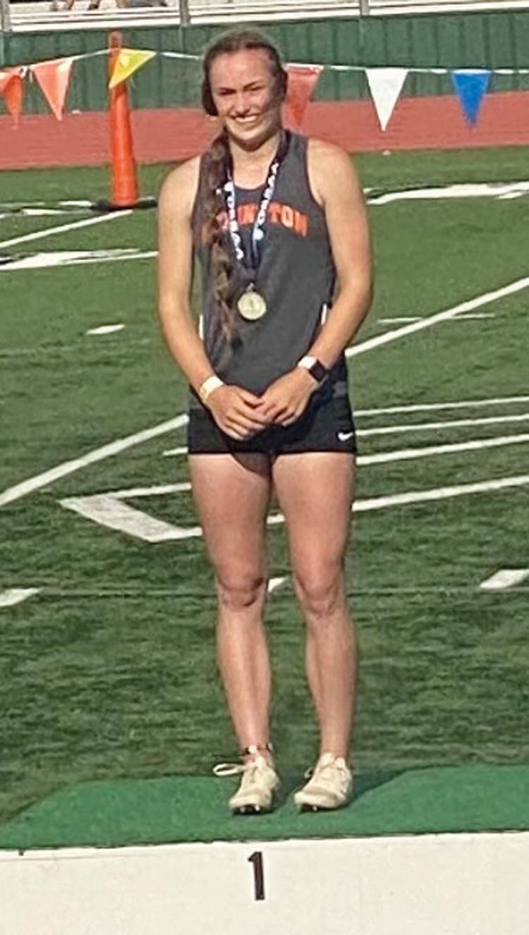 Janelle Winterton topped the field in the 300 hurdles at the State Track Meet in Catoosa last week.