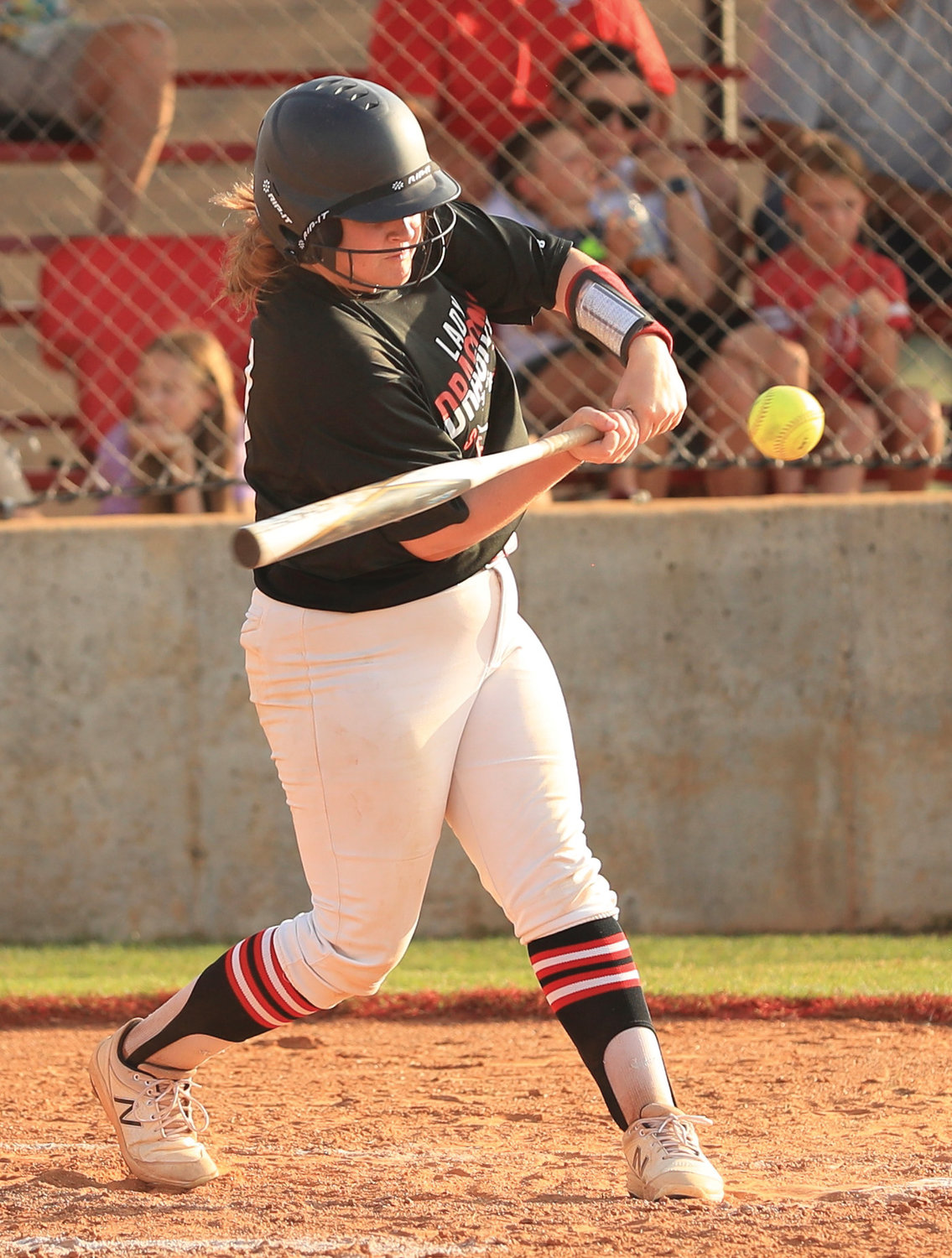 Purcell senior Haileigh Smith hits a single Monday against Crooked Oak. Purcell won back to back games, 18-0 and 17-0.