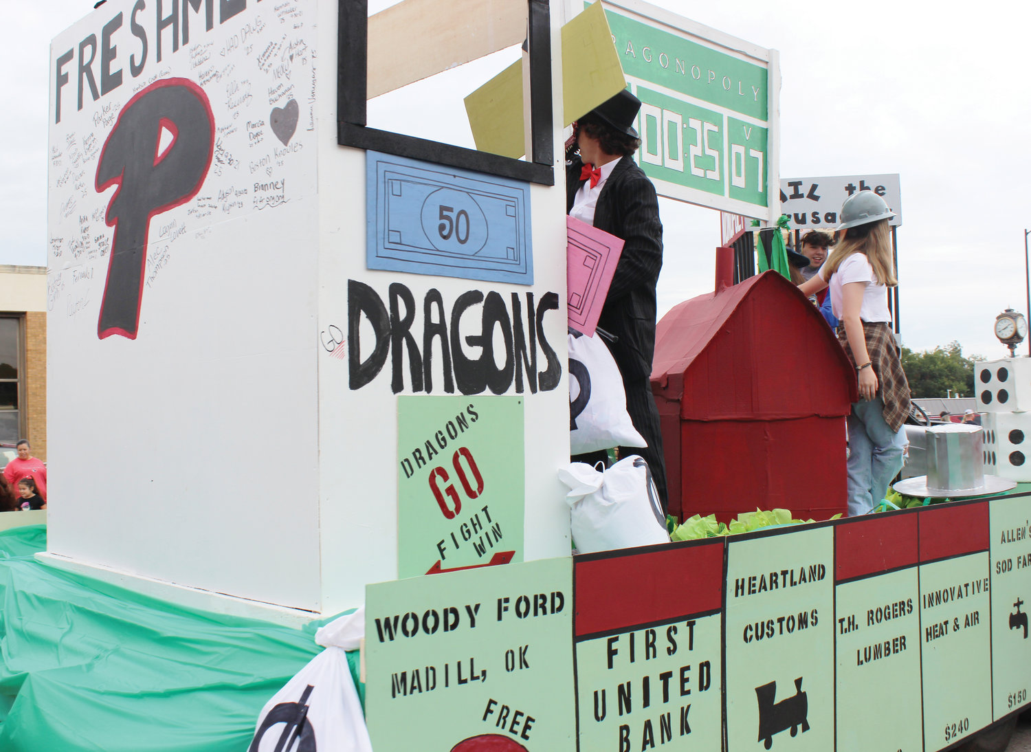 Purcell High School freshmen monopolized the theme for homecoming with this float.
