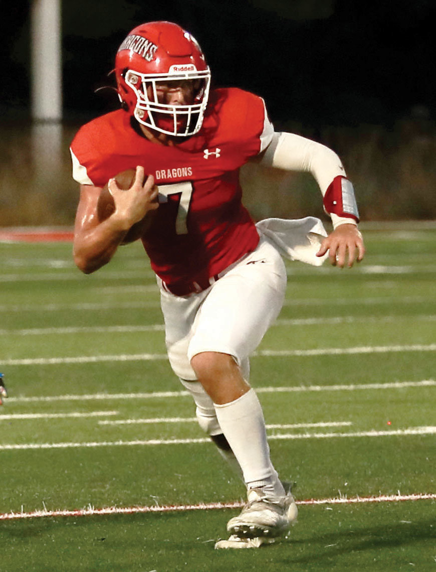 Purcell senior Creed Smith had himself another game Friday night in the Dragons’ 41-7 win over Holdenville. Smith amassed 215 yards of total offense to go along with three touchdowns.