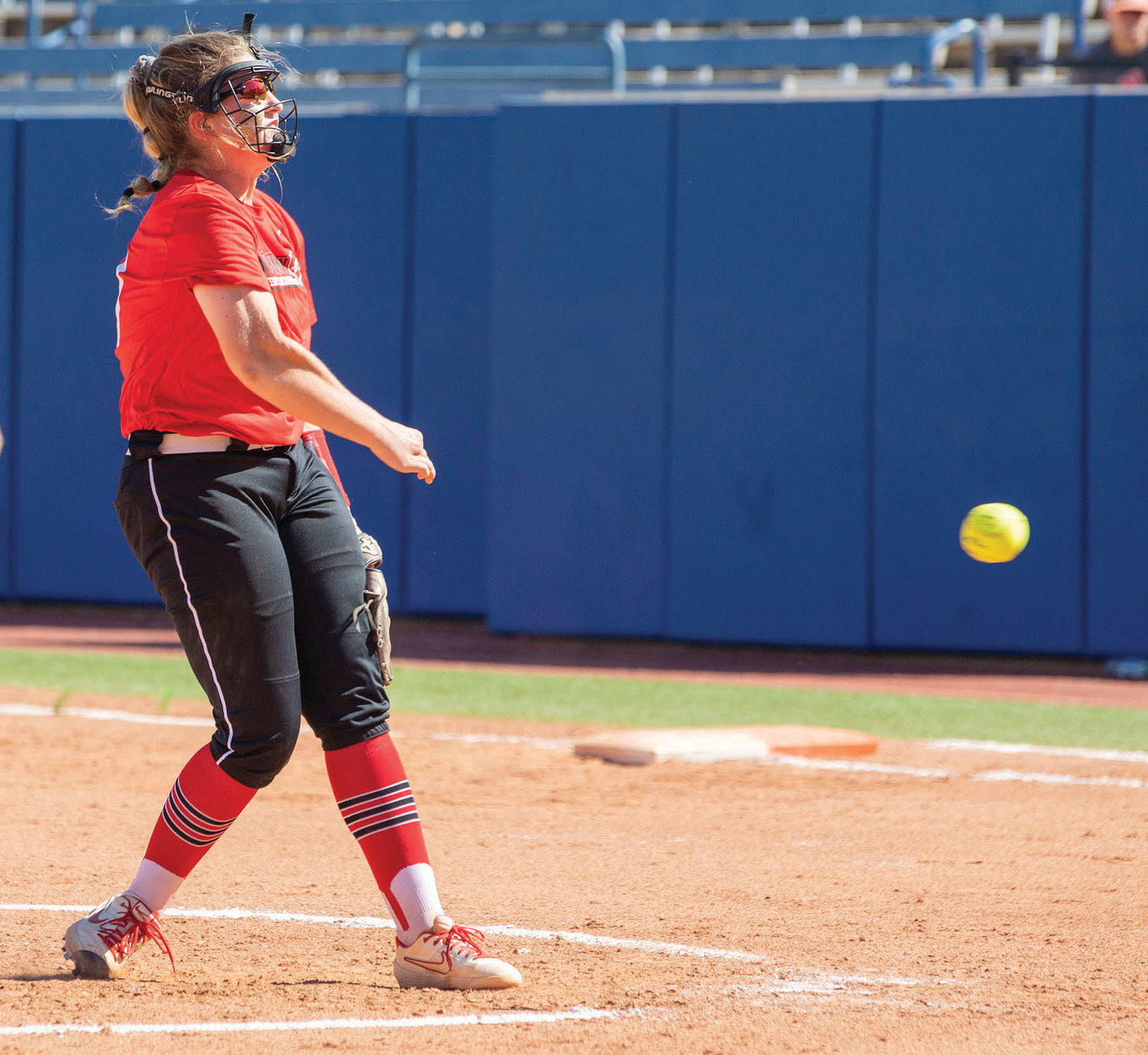 Washington junior Maggie Place mowed down the field at the State softball tournament at Hall of Fame Stadium in Oklahoma City. Place struck out 19 batters, allowed seven hits and didn’t give up a run in three games on the way to the Class 3A State championship.