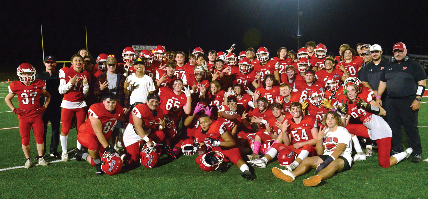 The 2021 Purcell Dragons celebrated program win No. 700 Thursday night after they defeated Crooked Oak 56-7 at Conger Field.