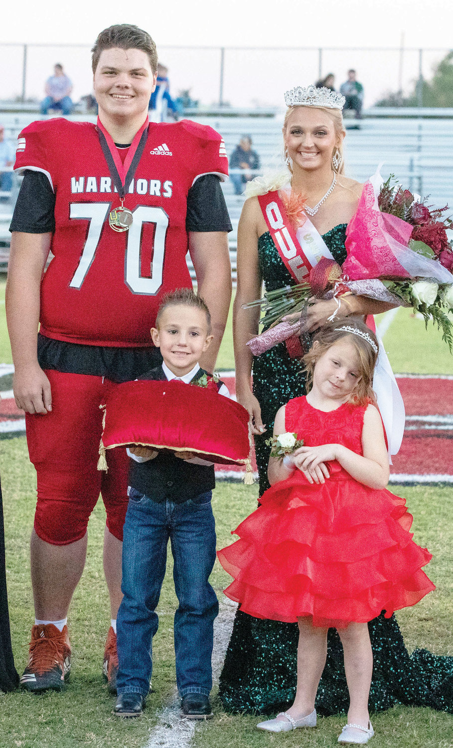 Dom Jackson was named king and Mattie Richardson was crowned queen during Washington’s homecoming ceremonies Friday. The flower girl was Ripkyn Lampkin and the crown bearer was Sawyer Scott.
