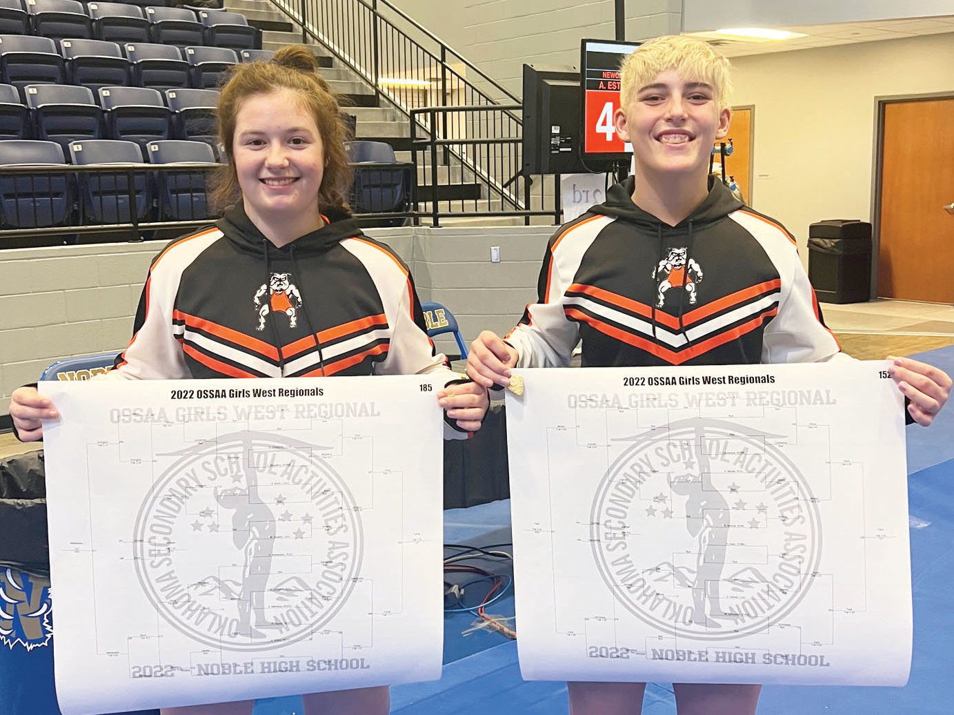 Cilee Turner, left, and Izzy Pack won Regional Championships for Lexington February 15. They will compete in the State Tournament this weekend.