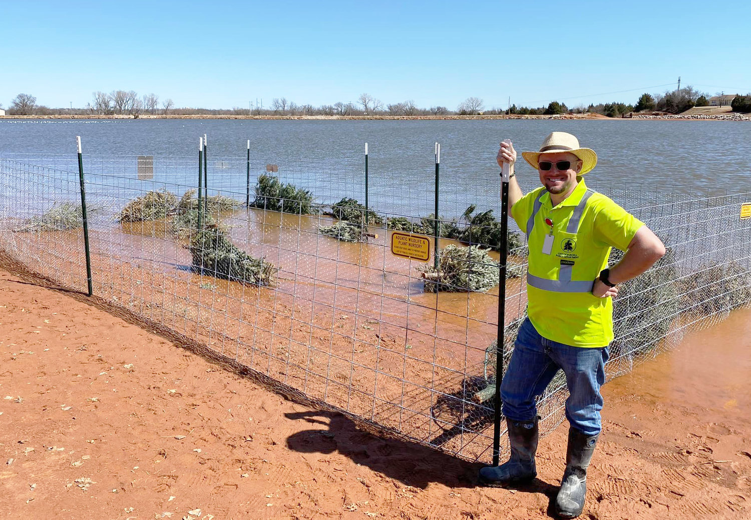 Red cedar trees cut on the west side of Purcell Lake were utilized in creating several new habitat areas for fish and wildlife.