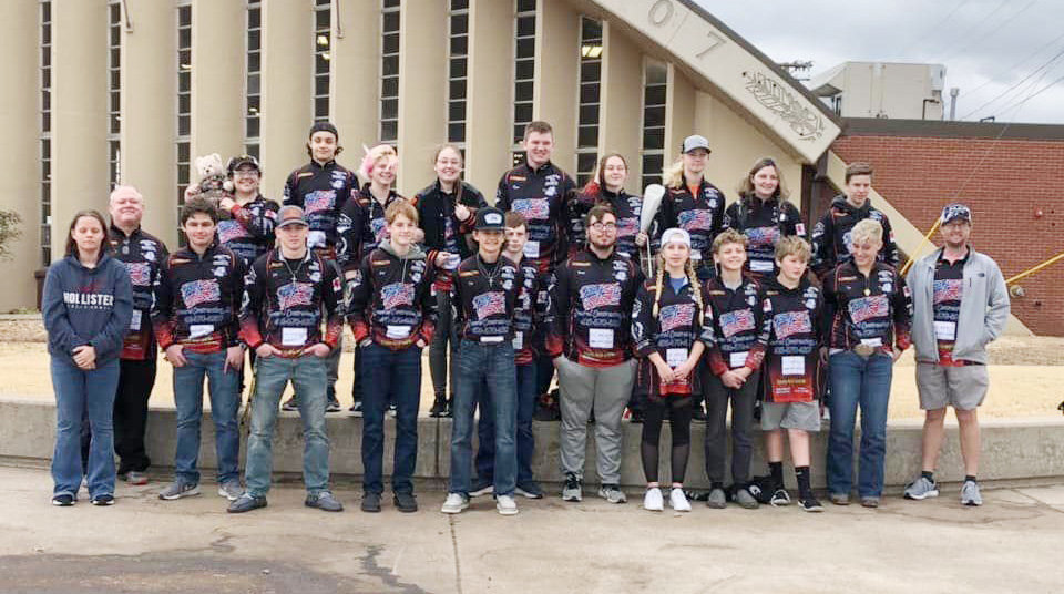The Archery Team from Lexington Public Schools competed in eight tournaments this school year to finish third in the state. Some 600 schools in Oklahoma participate in the National Archery in the Schools Program. Front row, from left, Hailey Brown, Logan Haynes, Josh Scott, Cash Vaughn, Dax Beason, Booth Vaughn, Hunter Hervey, Sadye Paul, Boston Huffert, Preston Ladusau, Izzy Pack and coach Garrett Benson. Back row - Coach James Clevenger, Frankie Daniels, Casey McShane, Matty Finley, Bailey Hamm, Brycen Franks, Skyy Loux, Morgan Cline, Chasity Chandler and Karson Klupenger.
