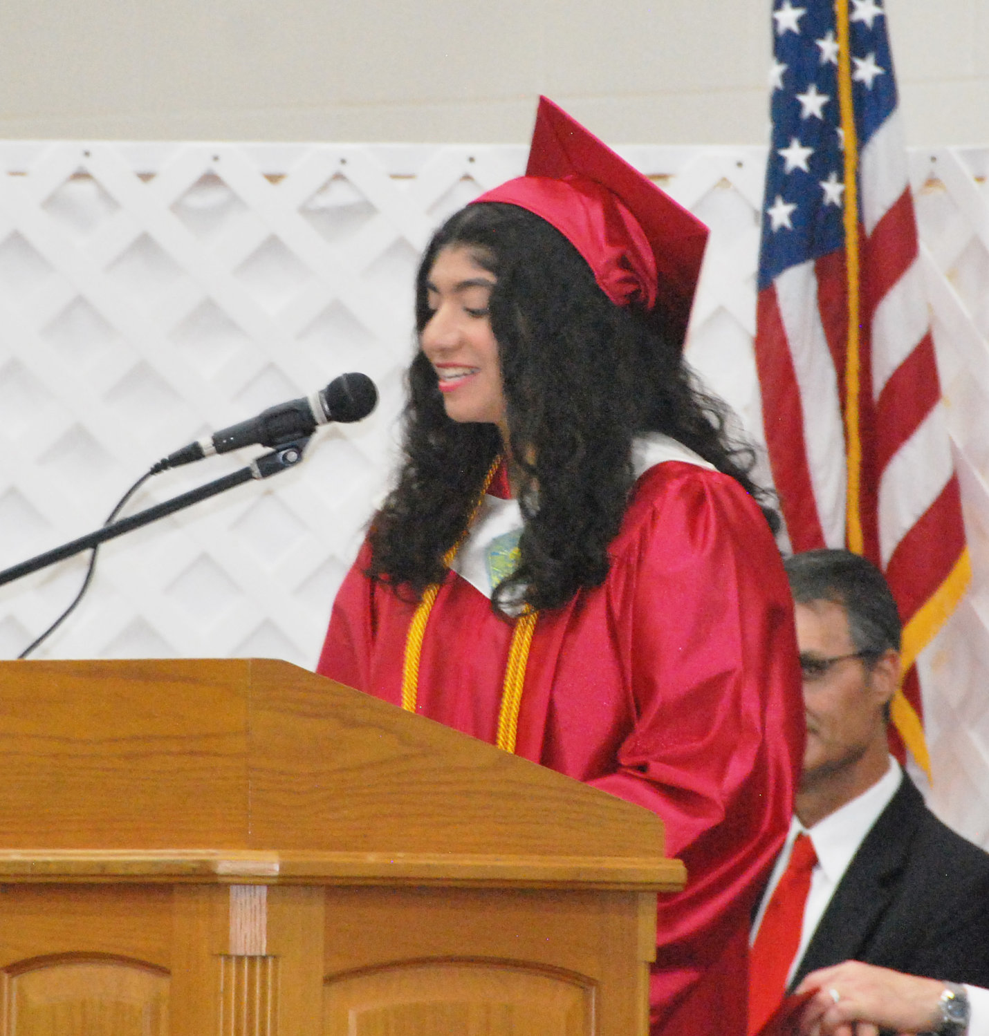 Abigail Escobedo was among the top 10 percent of students who made remarks at the Purcell Commencement last Friday night at The Reimer Center.