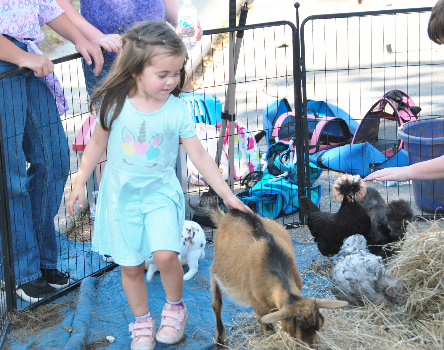 The little ones and some not so little ones liked the petting zoo at the annual Heart of Oklahoma Back to School Bash.