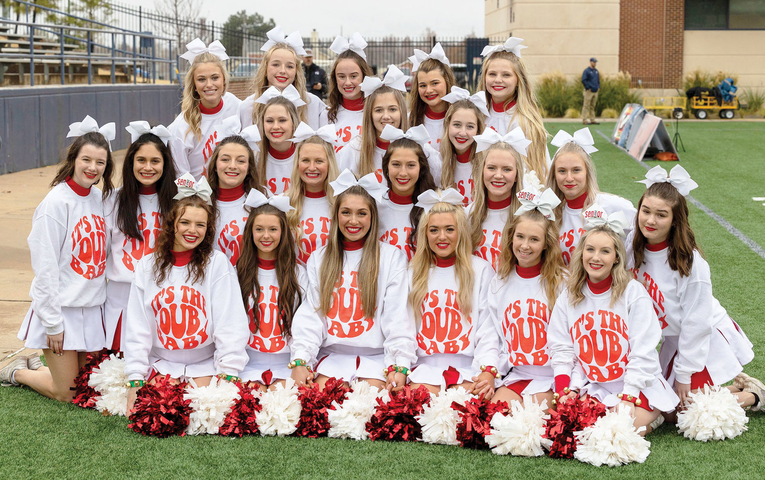 The Washington High School cheer team was all smiles before the Warriors’ championship game against Millwood Saturday. Washington defeated Millwood 17-14.