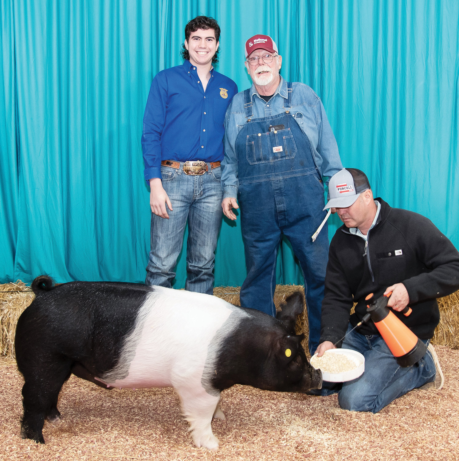 Tucker Bloodworth showed the Grand Champion barrow in the Purcell Livestock Show. His premium at the Bonus Auction was $1,250 purchased by Double D Welding.