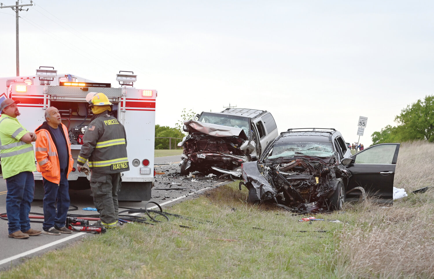 A three-vehicle accident near the intersection of Johnson Rd. and 180th St. sent six people to area hospitals Monday evening.