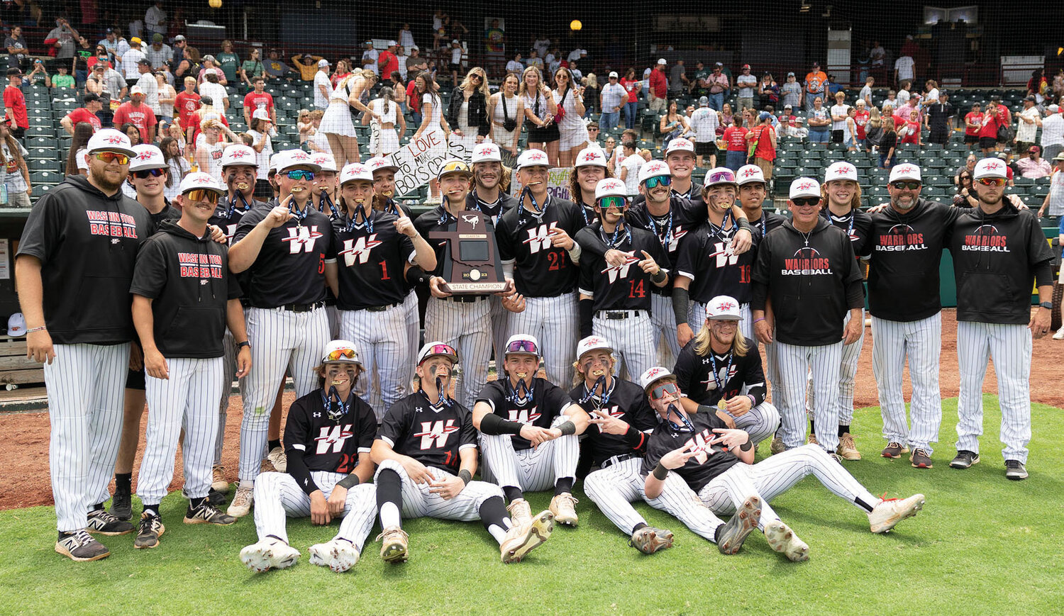 The Washington Warrior baseball team repeated as Class 3A State champions. They defeated Cascia Hall 10-7 Saturday at Chickasaw Bricktown Ballpark Saturday to bring home the title.