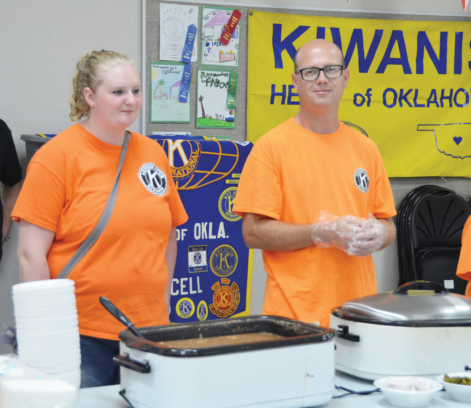 Sponsored by Kiwanis and McClain Bank a bean supper and ice cream social were held at the Farm and Home Building in conjunction with the county fair last Thursday.