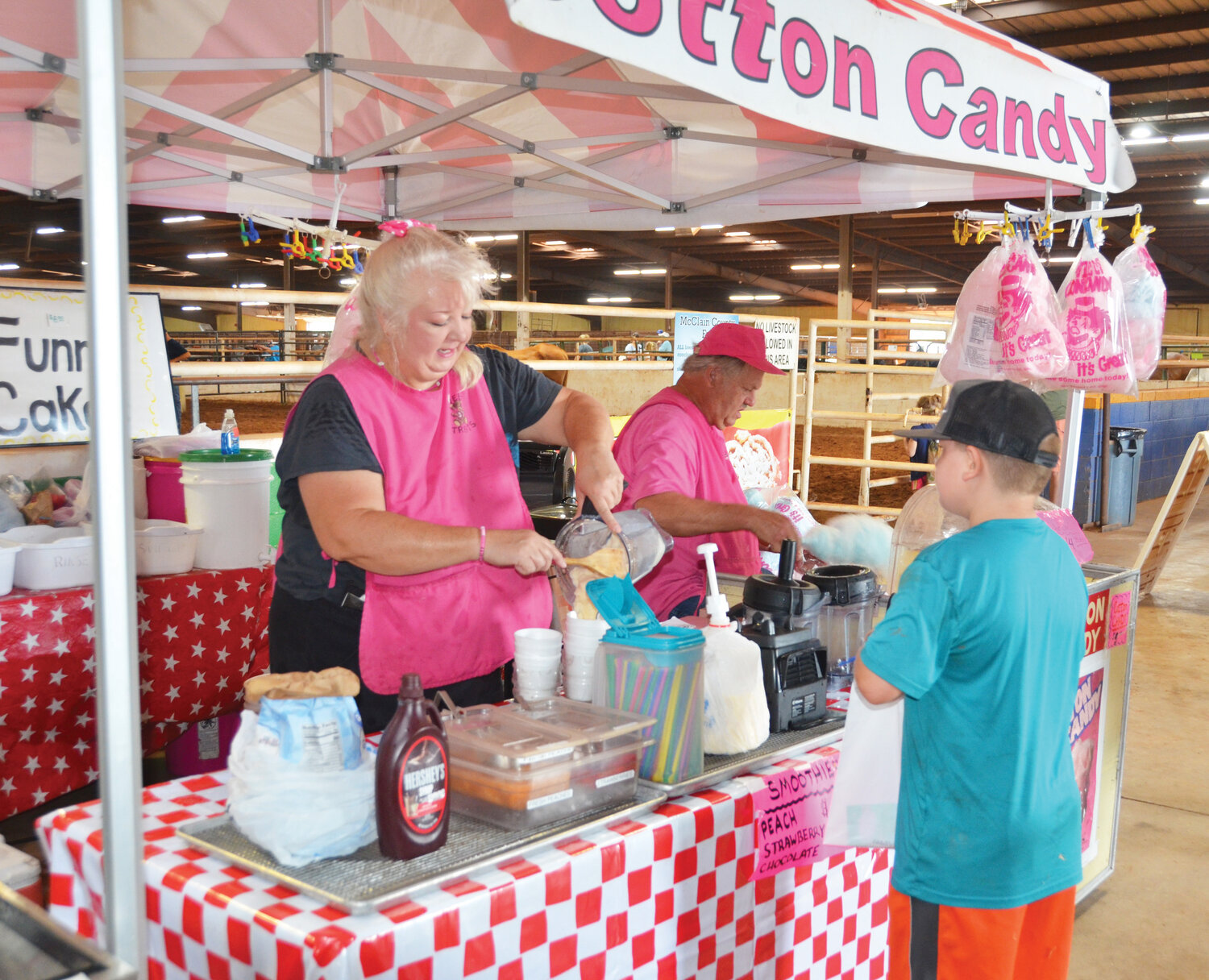 The cotton candy stand drew a crowd during the annual McClain County Fair.