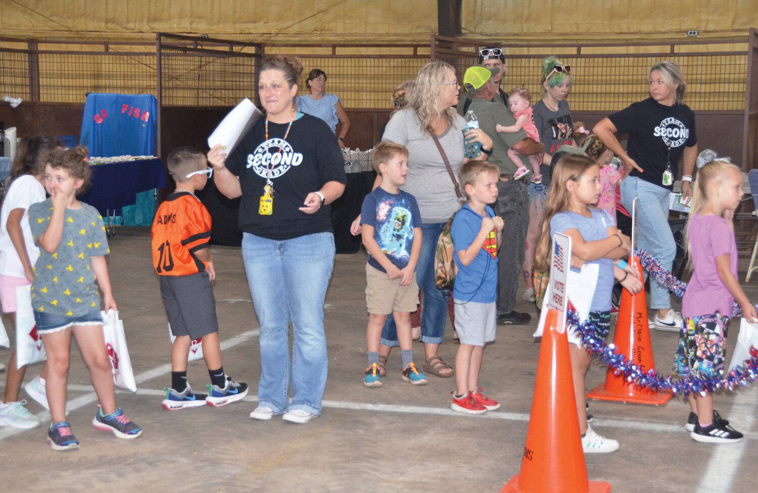 Voting lines were long at the county fair last Friday morning. Rudy B. Rabbit defeated Tommy C. Turtle 105-81 in the mock election.
