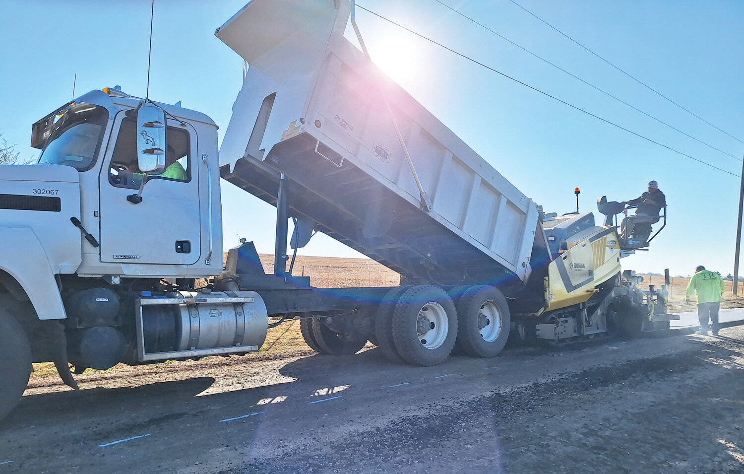 A joint project between McClain County and the city of Purcell resulted in a four inch asphalt road resurfacing of a portion of Johnson Road.