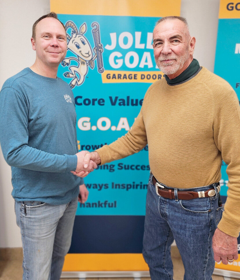 Jeff Gabelsberg and Johnny Hale have had a working relationship since 1994. Hale’s Overhead Doors has transitioned to Jolly Goat Garage Doors.