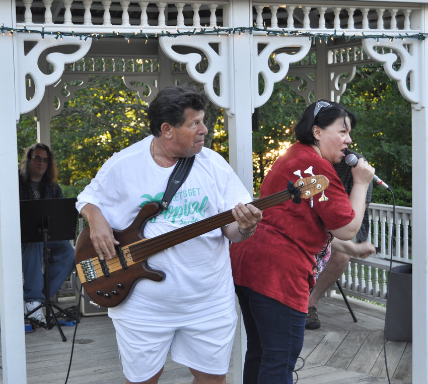 Vocalist Joanna Gass and her band opened the Lakeside Music Series last Thursday at the Kauneonga Lake community park, aided and abetted by guitarist Kenny Windheim, as folks enjoyed music in the open air.