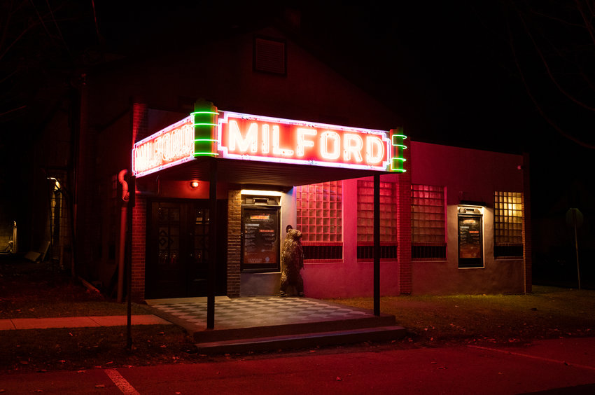 The Milford Theater is a newly renovated 250-seat Art Deco theater. 
