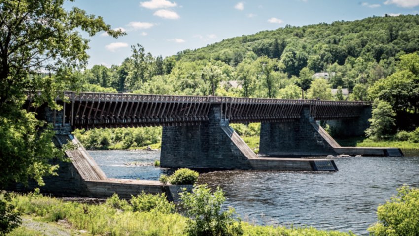 The Roebling Aqueduct, aka the Roebling Bridge, is the oldest wire cable suspension bridge in the U.S. Even though the tollpath trail is closed for repairs, you can still admire the river and watch eagles.
