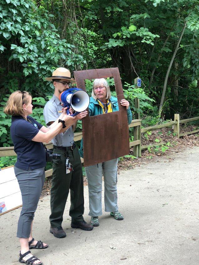 Chance Babish, an interpretive river ranger with the National Park Service, led the paddlers in an exercise to better understand how their perspective could change upon further inspection.