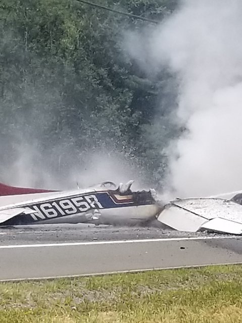 The plane came down on State Route 42 on the town border between Thompson and Forestburgh.