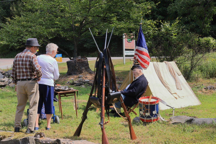The 143rd NY Volunteer Infantry, Civil War reenactors, were present at the Canal Festival.