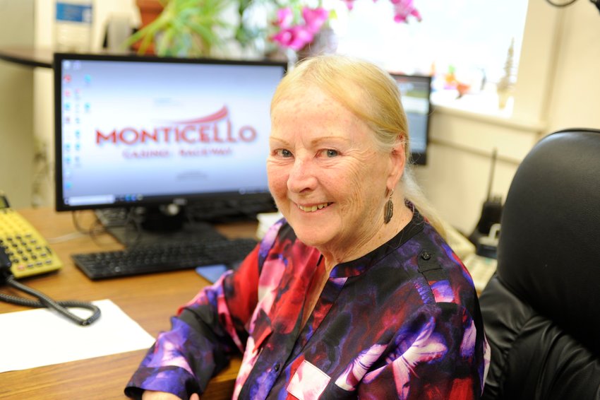 Maureen Flynn, director of pari-mutuel and simulcasting, has been at Monticello Raceway for 43 years.