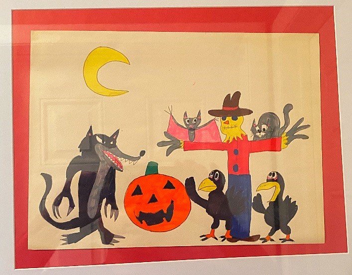 A sample of Devin's artwork. He loved Halloween.