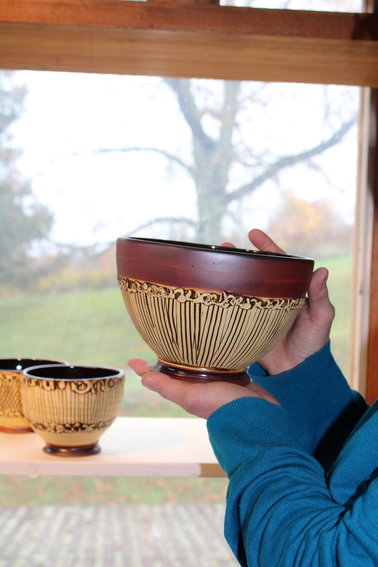 Terra sigillata bowl on display.