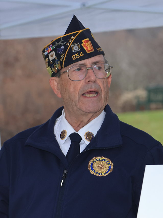 Honesdale American Legion Commander Jim Bruck served as master of ceremonies for the 2022 Veterans Day program.