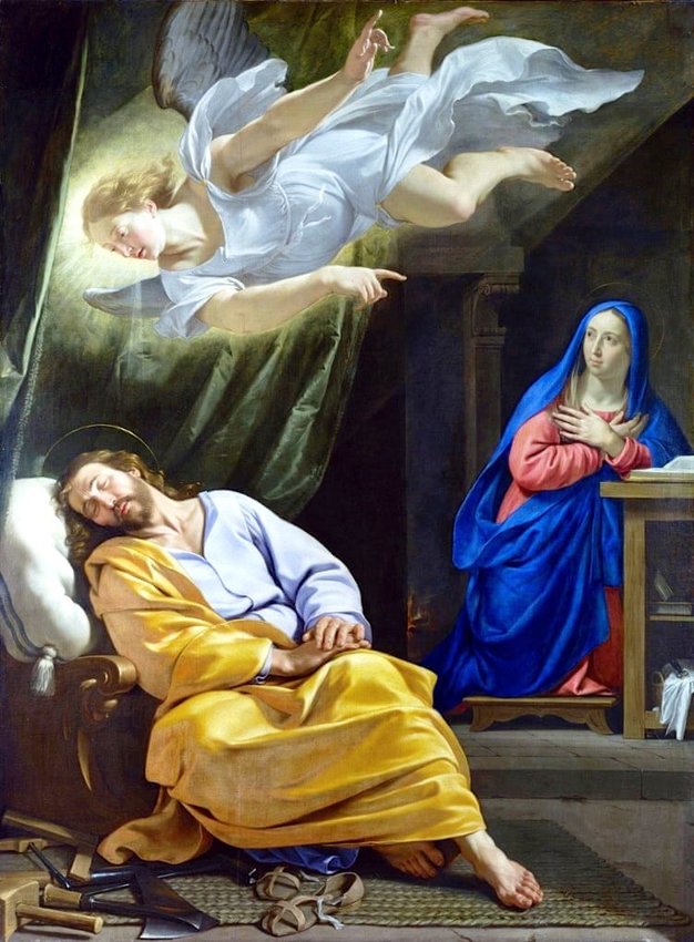 “The Dream of St. Joseph” by Philippe de Champaigne (1643) shows part of the Christian story.