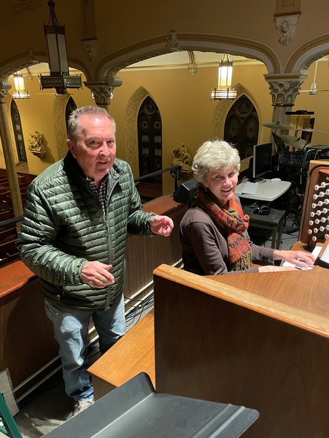 Director John Propeack, left,  and organist Theresa Gumble are part of the St. John’s choir Christmas concert, to be held on Sunday, December 11.