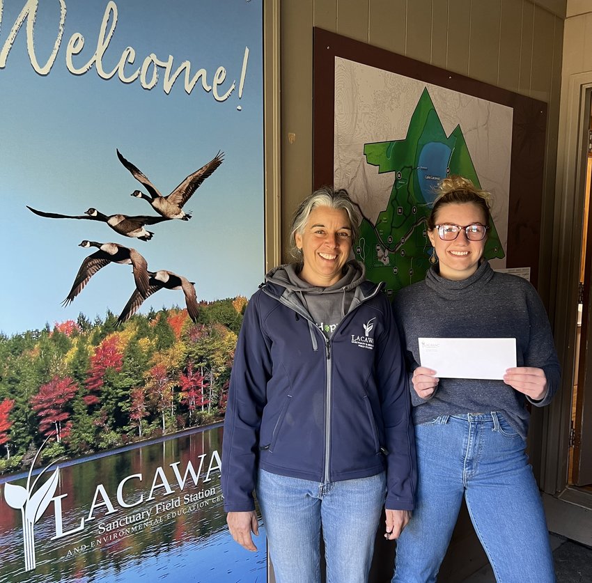 Lacawac Sanctuary has received a grant to support its work with schools. Pictured are Jamie Reeger, director of environmental education, left; and Natalie Wasilchak, environmental educator.