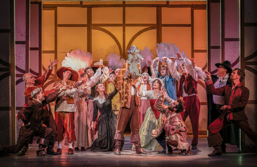 After more than 30 years, I made my triumphant (?) return to acting on stage in "Something Rotten" at the Forestburgh Playhouse last August. In Lori Schneider's Aisle Seat review, she said, "Jonathan Charles Fox's over-the-top Lord Clapham is flamboyant and funny-as-can-be, carting around the incredibly tolerant Dharma the Wonder Dog." Better than referring to me as something rotten, to be sure.