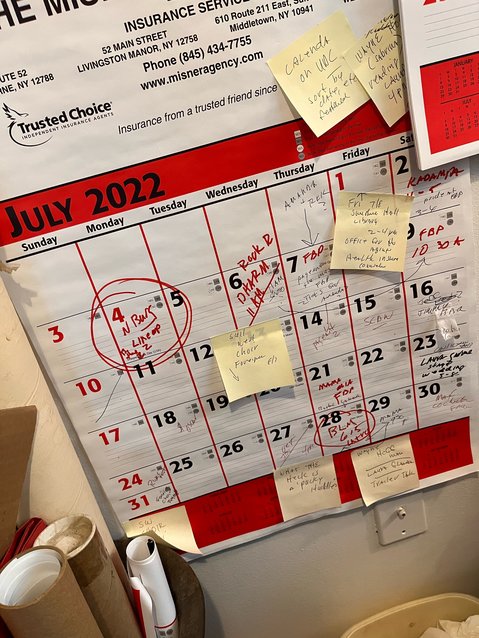 As I glanced at a page from last July while removing the outdated calendar from the wall, I winced at the large squares filled in with scribblings, doodles, cross-outs and even a sticky note or two.
