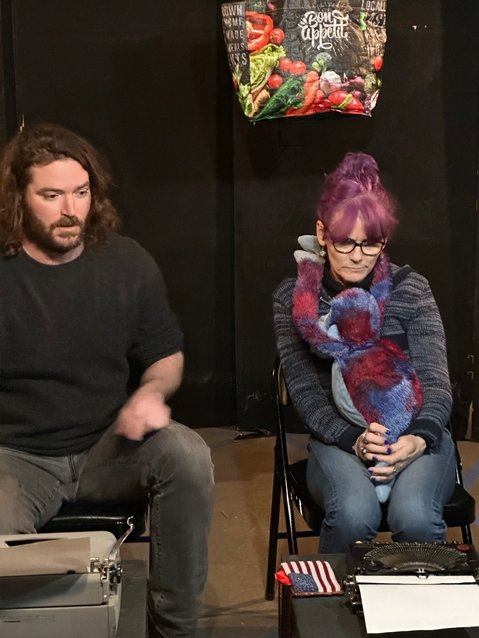 Hunter Williams Eynon, left, and Lisa Gonsalves will appear in "Words, Words, Words," part of "All in the Timing" at the Tusten Theatre on April 14-16.