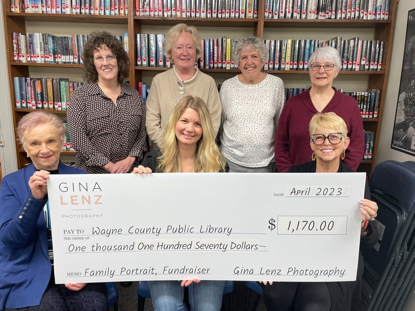 Gina Lenz Photography raised $1,170 for the Wayne County Publlc Library recently.