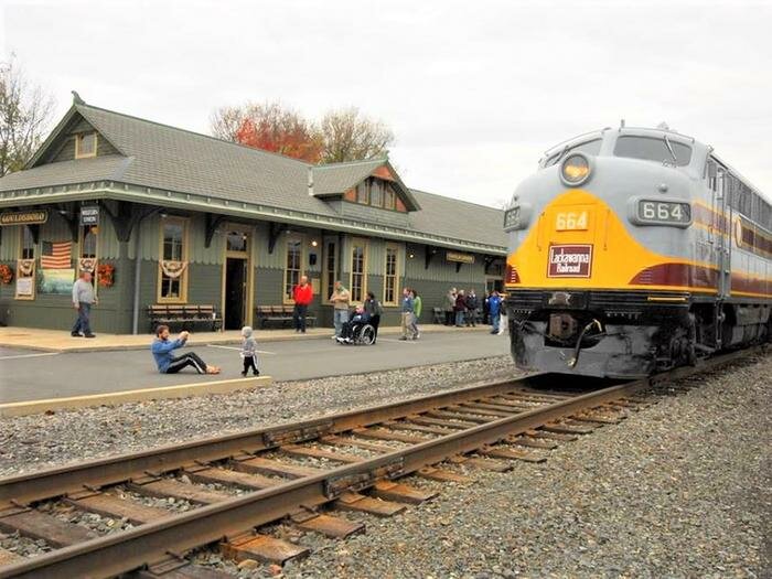 The Gouldsboro Train Station. Take a train from Steamtown to Gouldsboro for the spring craft fair.