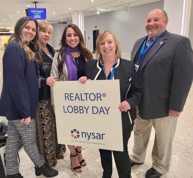 The Sullivan County Board of Realtors attended the New York Realtors Lobby Day in Albany. Pictured are Beth Bernitt, left; Mary Jones-Mellet; Loretta Wolff; Mary Bakalis; and James DiNapoli.