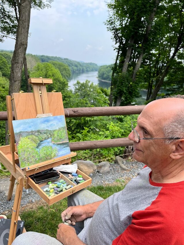 It's the same view but the perspectives are different at the Milford Plein Air painting event.